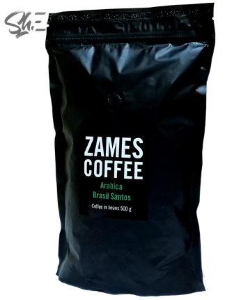    Кофе в зернах ZAMES Arabica Brasil Santos 500 гр