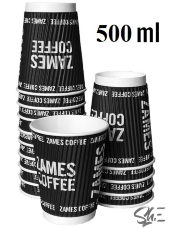 Стакан бумажный Гофрированный ZAMES COFFEE 500 мл Ø90 (Кол-во в ящике 500шт.)
